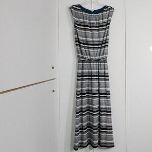 Garnet Hill Womens Maxi Dress Size S Green/Beige